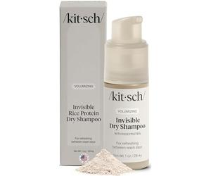 Kitsch Volumizing Rice Protein Dry Shampoo Powder 28g - Invisible | Dry Shampoo for Women & Men, for Light-to-Medium Hair, No White Cast, Absorbs Oil, Non-Greasy, Fragrance-Free, Travel Size