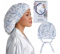 Kitsch x Bridgerton Satin Bonnet for Sleeping - Garden Toile | Softer Than Silk Bonnet For Sleeping Women - Secure Fit, Adjustable & Prevents Breakage Hair Bonnet For Sleeping