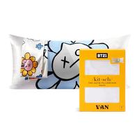 Kitsch x BT21 Satin Pillowcase with Zipper for Hair and Skin, Softer Than Silk Pillow Cases King, Cooling Pillow Covers, Machine Washable, Wrinkle-Free, Smooth Satin Pillow Cases King Size 19x36, Van