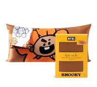 Kitsch x BT21 (Shooky) Satin Pillowcase with Zipper for Hair & Skin - Softer Than Silk Pillow Cases, Smooth Cooling Pillow Cover, Wrinkle-Free, Machine Washable, King Size (19x36)