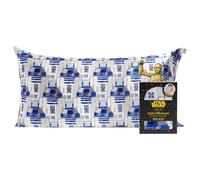 Kitsch x Star Wars R2-D2 & C-3PO Satin Pillowcase | Satin Pillowcase with Zipper, Better Than Silk Pillowcase | Frizz-Reducing Pillow Case for Hair & Skin Care, Cooling & Breathable - King