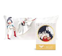 Kitsch x Wonder Woman Satin Pillowcase with Zipper for Hair, Softer Than Silk Pillow Cases King, Cooling Pillow Covers, Machine Washable Wrinkle-Free, Satin Pillow Cases King 19x36, Believe in Wonder