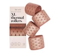 Kitsch XL Ceramic Thermal Rollers 4pcs - Terracotta | Self-Grip Hair Rollers for Blowout for Long, Medium & Short Hair, Large Hair Rollers for Volume & Curls
