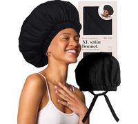 Kitsch XL Satin Bonnet for Sleeping, Softer Than Silk - Black