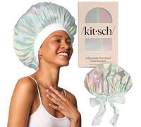 Kitsch XL Satin Bonnet for Sleeping - Softer Than Silk Hair Bonnet for Women - Secure Fit, Adjustable Night Cap for Curly & Textured Hair - Prevents Breakage, Tangles & Thinning - Aura