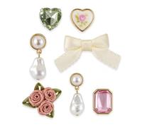 KitschPop™Charm Sets - Interchangeable Charms For Hair Clips, Hair Brushes | Durable Assorted Cute Charms | Compatible with KitschPop™ Hair Accessories - Vintage Pink, 6pcs
