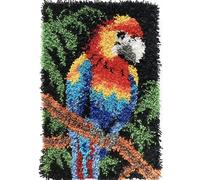 KitsMaster Bright Macaw Latch Hook Kit - Pre-Printed Canvas, Color-Coded Yarn, Tropical Décor Craft Kit, Rug Craft for Adults & Beginners, 23.6''x15.8'' (Tropical Parrot)