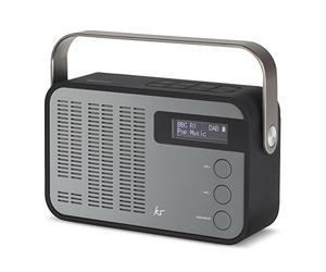 KitSound Classic DAB+/FM Wireless Portable Radio with Bluetooth and Alarm Function, Black/Grey