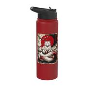 Kitsune Fox Japanese Mythology Illustration Stainless Steel Insulated Water Bottle