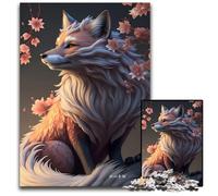 Kitsune Fox Japanese Style Jigsaws 1000 Pieces for Adults Paper Jigsaw Puzzles for Adults Gift for Men And Women Daily Special Occasion 1000 PCS(38x26cm)