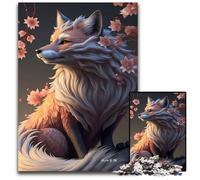Kitsune Fox Japanese Style Puzzle 1000 Pieces Jigsaw Wooden Jigsaw Puzzles Interactive Family Game Ideal Family Activity Game 1000 PCS(75x50cm)