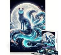 Kitsune Fox Neon Japan 1000 Pieces Jigsaws Adults Puzzles Cognitive Skill Tension Relief Home Game Home Display (38x26cm)