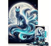 Kitsune Fox Neon Japan 1000 Pieces Jigsaws Adults Puzzles Cognitive Skill Tension Relief Home Game Home Display (38x26cm)