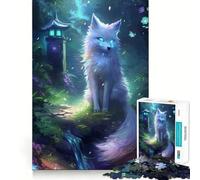 Kitsune Fox White Neon 1000 Piece Puzzle For Teenagers Brain Exercise Snug Cut Home Activity Classic Xmas Gift (50x75cm)