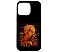 Kitsune Fox with Sakura Petals and Setting Sun Art Case for iPhone 15 Pro Max