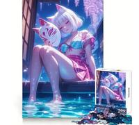 Kitsune Girl by The Water for Adults 1000 Piece Jigsaw Puzzle Serene Game Perfect Connection Pattern Build Birthday Surprise (38x26cm)