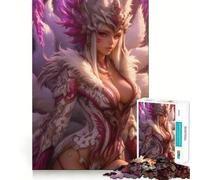 Kitsune Goddess Anime Girl Jigsaw Puzzles for Adults1000 Piece Think Sharper Vivid Color Home Play Birthday Idea (38x26cm)