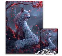 Kitsune Japanese Fox Adult Jigsaw Puzzles 1000 Pieces Wooden Puzzles Perfect Home Or Office Decor Ideal 1000 PCS(75x50cm)