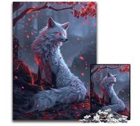 Kitsune Japanese Fox Jigsaw Puzzles for Adults 1000 Piece Jigsaw Puzzles Ideal for Lover Perfect Christmas New Year Valentine's Gift 1000 PCS(38x26cm)