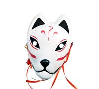Kitsune | Japanese Kitsune Halloween | Anime Cosplay Masks | Premium Resin Spirit Masks For Adults & Teens, Hand-Painted With Traditional Red & White Design