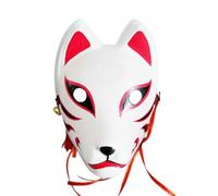Kitsune | Japanese Kitsune Halloween | Anime Cosplay Masks | Premium Resin Spirit Masks For Adults & Teens, Hand-Painted With Traditional Red & White Design
