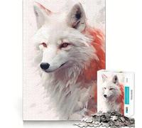 Kitsune Japanese White Fox Jigsaw Puzzles 1000 Piece for Teenagers DIY Play Color Fast Hard Challenge Birthday Gift (38x52cm)