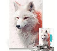 Kitsune Japanese White Fox Jigsaw Puzzles 1000 Pieces for Teenagers Memory Fit Firm Edge Home Play Wall Display (50x75cm)