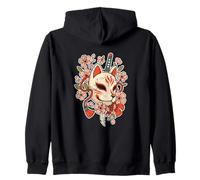Kitsune Mask Cherry Katana Fox Zip Hoodie