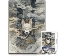 Kitsune Mask in Smoke 1000 Piece Jigsaw Puzzles for Adults Creative Problem Solving Game Heartfelt Memorable Gift Idea Size 38x52cm