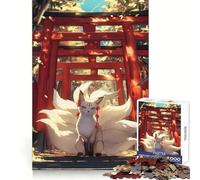 Kitsune Mystic Gateway Portal 1000 Pieces Jigsaws Adults Puzzles Mental Sharp Fade Resist Home Fun Evening Game (50x75cm)