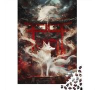 Kitsune Spirit Gate 1000-Piece Puzzle for Adults, 52x38cm/1000pcs; Family Table Time Without A Screen; White Cardboard for Cleaner Sorting