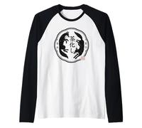 Kitsune Stamp - Eastern Spirits Vintage Japanese Teehouse Raglan Baseball Tee