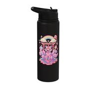 Kitsune Weirdcore Surreal Japanese Fox Kawaii Stainless Steel Insulated Water Bottle