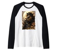 Kitsune Zen Samurai Warrior Japan Myth Fox Spirit Raglan Baseball Tee