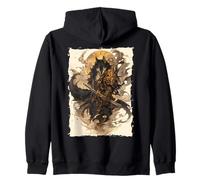 Kitsune Zen Samurai Warrior Japan Myth Fox Spirit Zip Hoodie