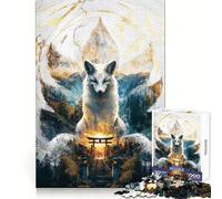 Kitsune's Realm of Enlightenment 1000 Piece Jigsaw Puzzles for Adults Unwind Game Snug Cut Playful Challenge Wall Accent (38x52cm)