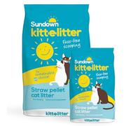 Kitt-e-litter by Sundown| Premium Straw-Based Cat Litter | Natural, Biodegradable, Compostable & Hypoallergenic | Low-Dust Non Clumping Cat Litter for Odour Control | Eco-Friendly Cat Sand (30L)