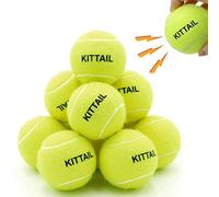 KITTAIL 12 Pcs Squeaky Tennis Balls for Dogs - 2.58" Interactive Doggy Toys - Mini Safe, Durable for Small Medium Large Dogs Training Playing, with 1 Reusable Carry Bag