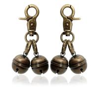 KITTAIL Copper Bells for Dog Training to Go Outside - 2 Pack Lobster Clasp Dog Collar Bell, Durable Loud Jingle Bells for Small/Medium/Large Dogs