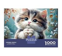Kitten 1000 Piece Cardboard Jigsaw Puzzle Winter Frosty Glade for Adult Stress Relief Seekers Home Entertainment Unique Pattern 70x50cm/1000pcs