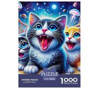 Kitten 1000 Pieces Portable Jigsaw Puzzle Animal Age 3+ Cool Collage Effect, Fun Details, Educational, Challenging 38x26cm/1000pcs