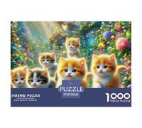 Kitten 1000 Pieces Portable Jigsaw Puzzle Animal Age 3+ Cool Collage Effect, Home Decoration, Educational, Challenging Puzzle Games 38x26cm/1000pcs