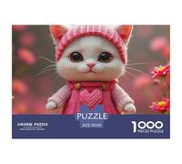 Kitten 1000 Pieces Portable Jigsaw Puzzle Animal Age 3+ Cool Collage Effect, Home Decoration, Educational, Challenging Puzzle Games 70x50cm/1000pcs