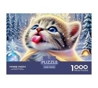 Kitten 1000 Pieces Premium Jigsaw Animal for Adults Gifts Quirky, Abstract Design, Fun Details, Educational, Challenging Puzzle Games 70x50cm/1000pcs