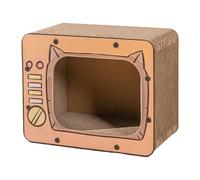 Kitten Activity Center - TV Shape Cardboard Scratcher, Non Slip Interactive Climbing, Pet Bed Furniture Protector, Enrichment Play Exercise Boredom Small Animals Indoor Use