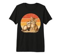 Kitten and Baby Ferret Best Friends Premium T-Shirt