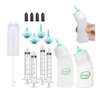 Kitten and Puppy Bottle Feeding Kit,Kitten Silicone Bottles,Replaceable teats Mini and Syringes for Pet Dog Puppy Kitten and Small Baby Animals (Green)