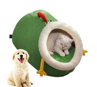 Kitten Bed Cat Cave - Surrounded Pet House, Warm Soft Opening Design House with Removable Washable Cushion, Winter Indoor Outdoor Home for Sleeping Kittens and Small Pets