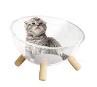 Kitten Bed,Cat Nest with Wood Base - Acrylic Clear Dome House Small Animal Supplies for Resting Sleeping Lounging Puppies Bunnies