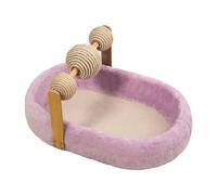 Kitten Bed Cats Scratcher Pad Interactive Toy Oval Scratch Pad for Indoor Cats 23.62x15.75x4.72 inch- Purple